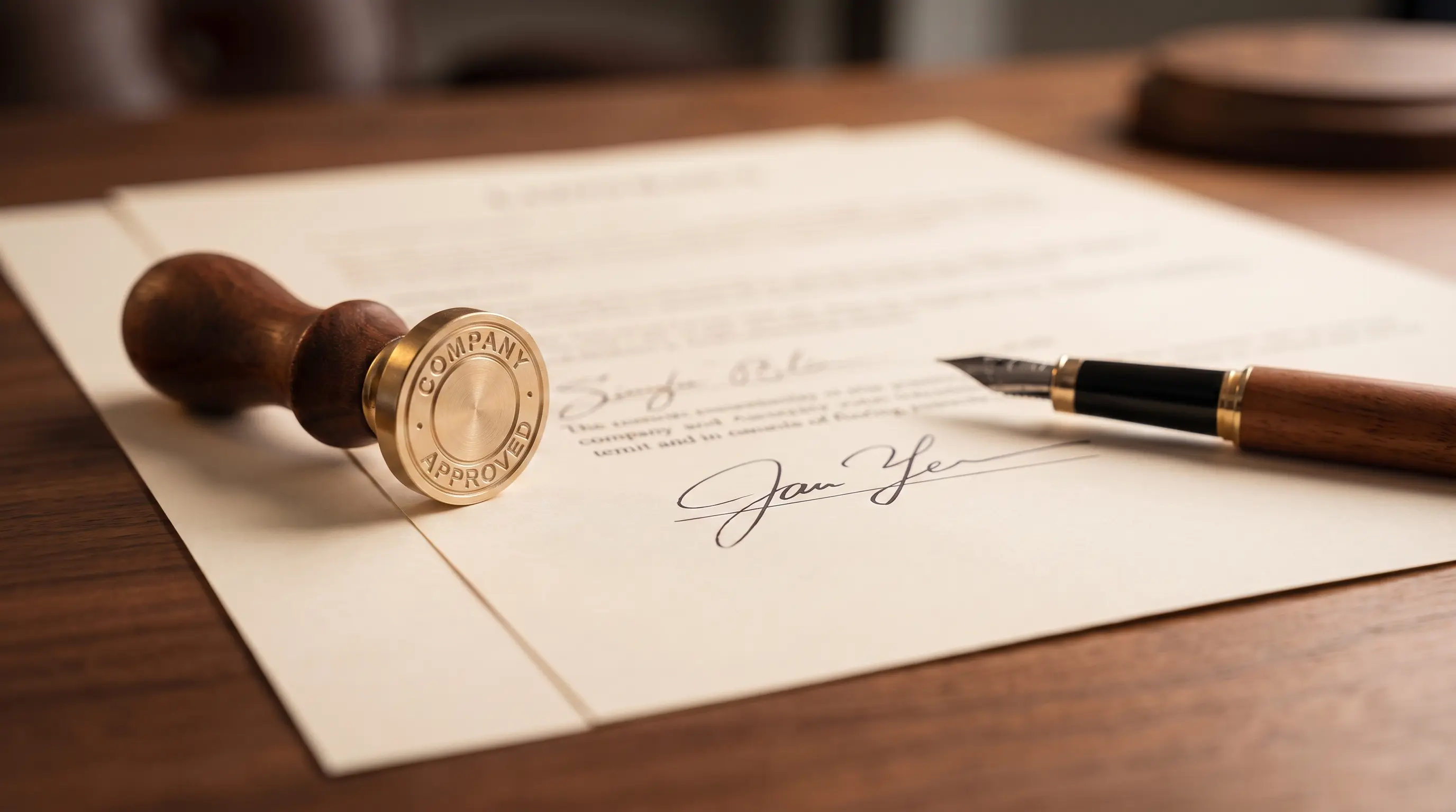 Document officiel signé et tamponné
